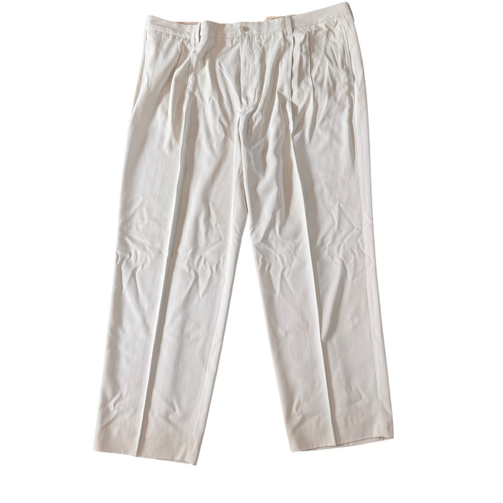 Tommy Bahama Pants Men’s 44 X 30 Ivory Khaki  Silk Dress Slacks Beach Vacation